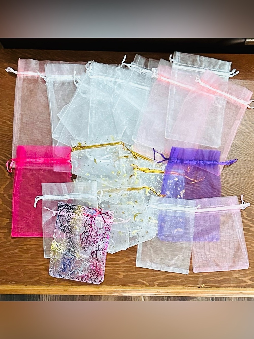 BUY NOW 30 Pc Mixed Size & Design Organza Bags - S-L
